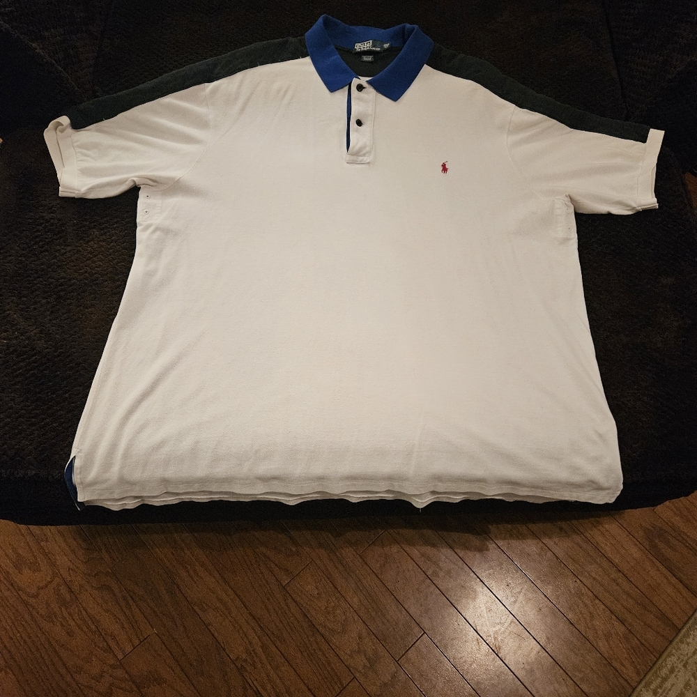 Polo by Ralph Lauren Classic White and Blue Polo Shirt